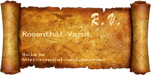 Rosenthál Vazul névjegykártya